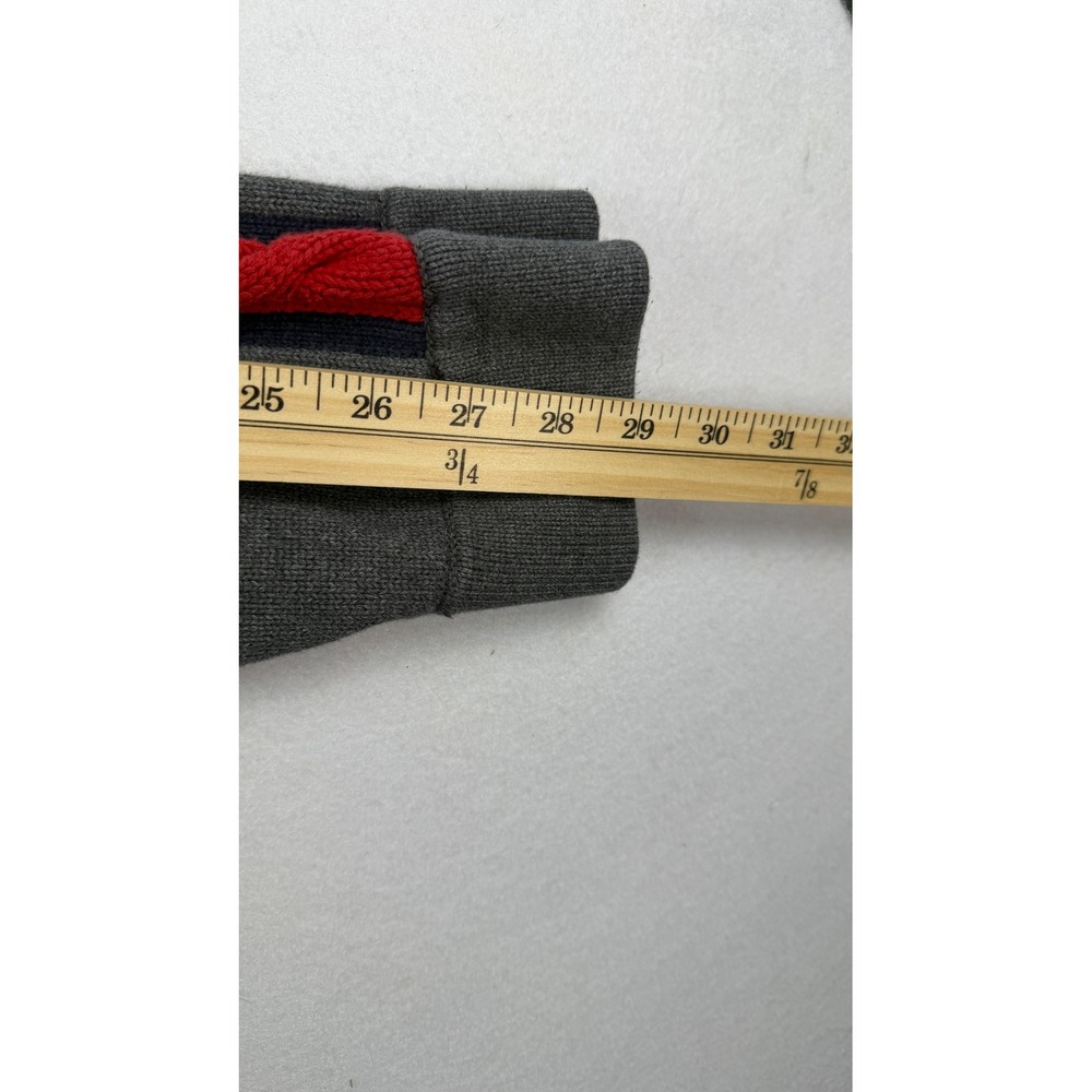 Vintage Tommy Jeans Sweater Gray Cable Sleeve Crewneck Knit XXL 100% Cotton - Picture 7 of 7